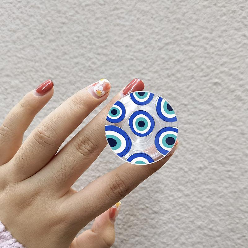 Türkischer Glücksbringer Blauer Nazar-Auge Abstrakter Handygriff Tok Ständer Halter Transparent Griptok für iPhone 13 Samsung Huawei Xiaomi Halterung