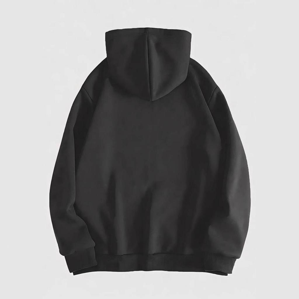 Trendiger schwarzer Damen-Langarm-Loose-Hoodie mit amerikanischem High-Street-Print für den Herbst