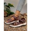 Women's New Summer Color-block Fashion Ethnic Style Light Beach Shoes Cross with Peep-toe Soft Platform Sandals