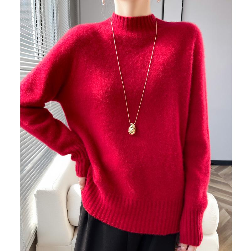 Women's Cashmere Sweater Qinghe Cashmere 30% Cashmere 70% Wool Women's Autumn and Winter Cashmere Pullover Soft and Warm