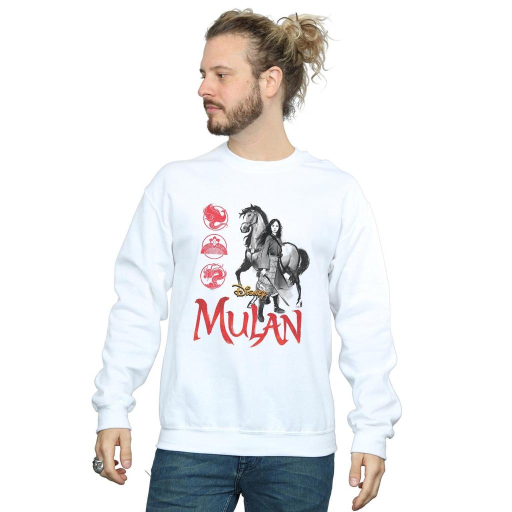 Disney Mens Mulan Movie Horse Pose Sweatshirt