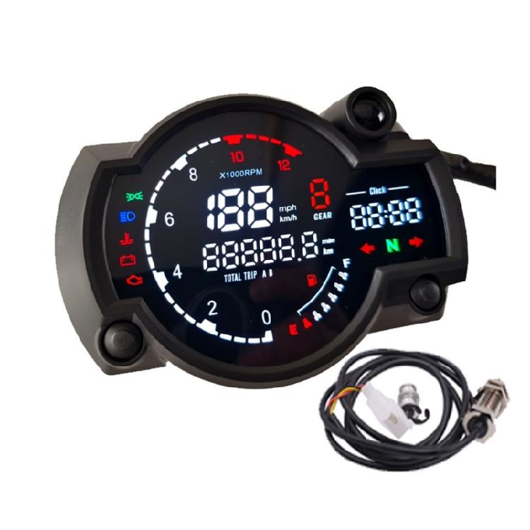 

Weatherproof 12V Motorcycle Dashboard Speedometer Digital Odometer Fuel Gauge Monitoring System Weatherproof ABS Design 1