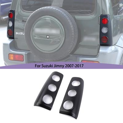 Rücklichtabdeckungen, Rückleuchtengehäuse, ABS-Rücklicht-Dekorationsabdeckungsaufkleber für Suzuki Jimny 2007–2017, Außenzubehör, Schwarz