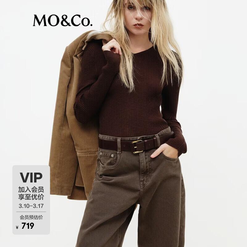 MO&Co. Women's V-Neck Long Sleeve Sweater
