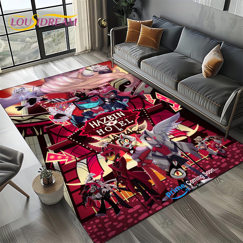 2025 H-Hazbin Hotel Charlie Cartoon Carpet Rug for Bedroom Living Room Home Sofa Decoration,kids Game Play Decor Floor Mat Gift