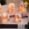 Resin Christmas Glowing Small House Cute Christmas House Ornament  Home Xmas Decor