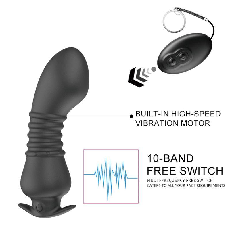 Remote Controlled Vibration Prostate Massager with Anal Tamponade for Adult Sex Toys for Men and Women