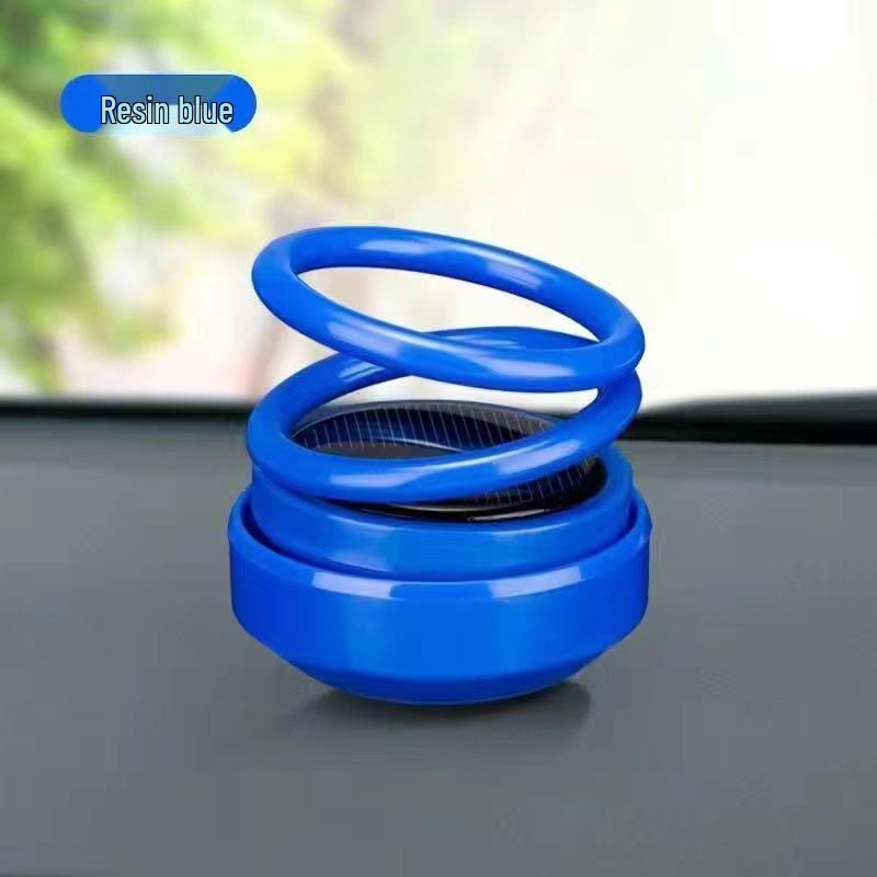 Solar-Powered Rotating Car Perfume with Double Ring Design