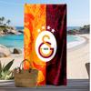 Galatasaray Fußball Aufdruck Strandtuch Schnelltrocknend Weiches Handtuch Tragbare Große Rechteckige Stranddecke für Reisen Schwimmbad