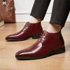 Men Ankle Boots PU Short Strap Business High Quality Chelsea Boots British Banquet Social Boots Size 38-48 Men Boots