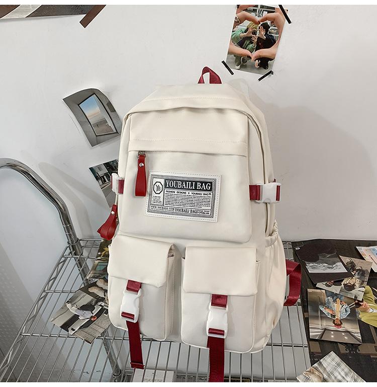 Backpack Women's Spring and Summer Simple Travel Computer Backpack Male High School Junior High School Student Large Capacity Student School Bag