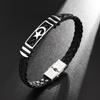 Fashion Star Moon Pattern Bracelet Retro Woven Leather Bracelet Punk Party Holiday Gift Accessories