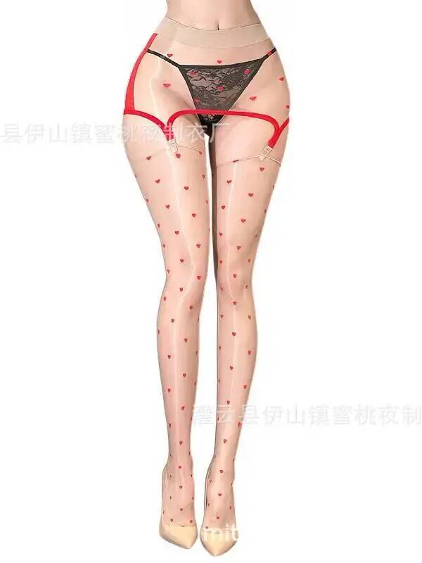 Sexy Pantyhose Thin Aurora Heart Polka Dot Bodycon Skirt Sexy Glossy Smooth Sheer Tights Pantyhose Smooth For Women Elegant 1G52