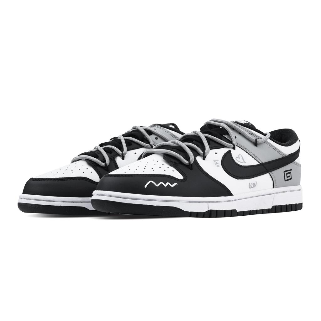 Nike Dunk Simple Heart Trace 1 Heart Box Abrasion Resistant Low Top Skateboard Shoes Unisex Black Gray HF5441-100(Team773-1-)