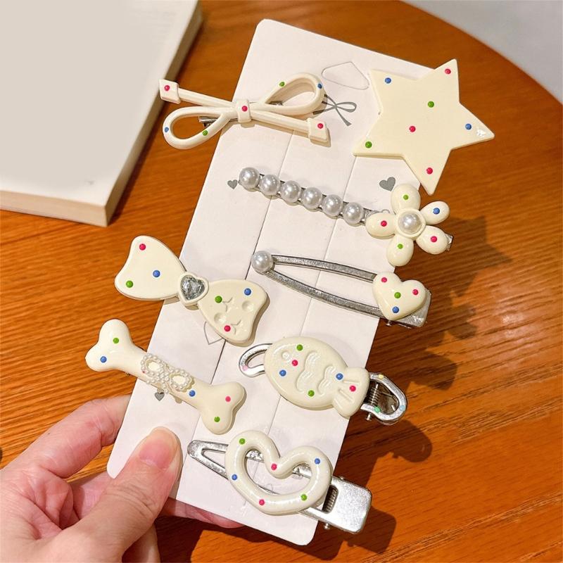 8Pcs Star Hair Clip Slip Resistant Duckbill Barrettes Plastic Hairpin for Women Girls Everyday Hairstyling Accessories
