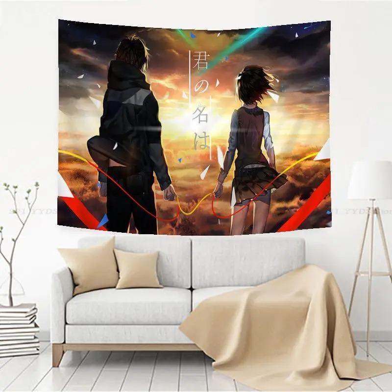 Office Living Room Tapestry Japanese Anime Your Name Tapestry Home Wall Decoration Tapestry