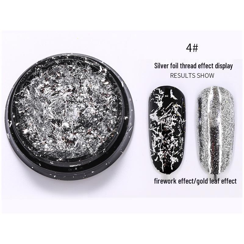 Japanese Gold & Silver Foil Nail Art Flakes: DIY Gel Polish Patches for Photo-therapy and Jewelry Design