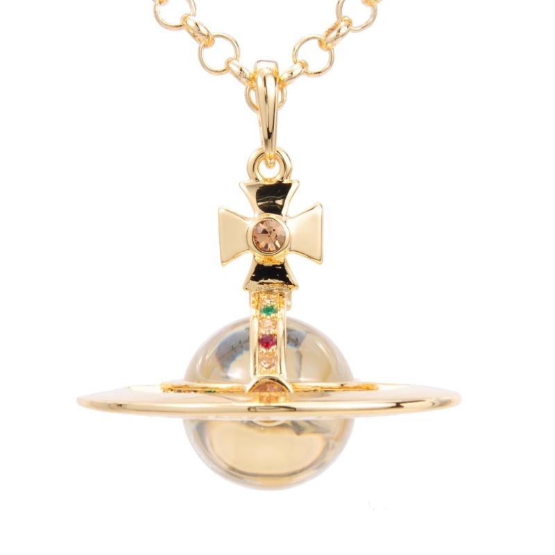 Kaiserinwitwe Weinrebe Vivienne groß m farbige Perlen Diamant dreidimensional Erde Planet Halskette Pulloverkette Damen