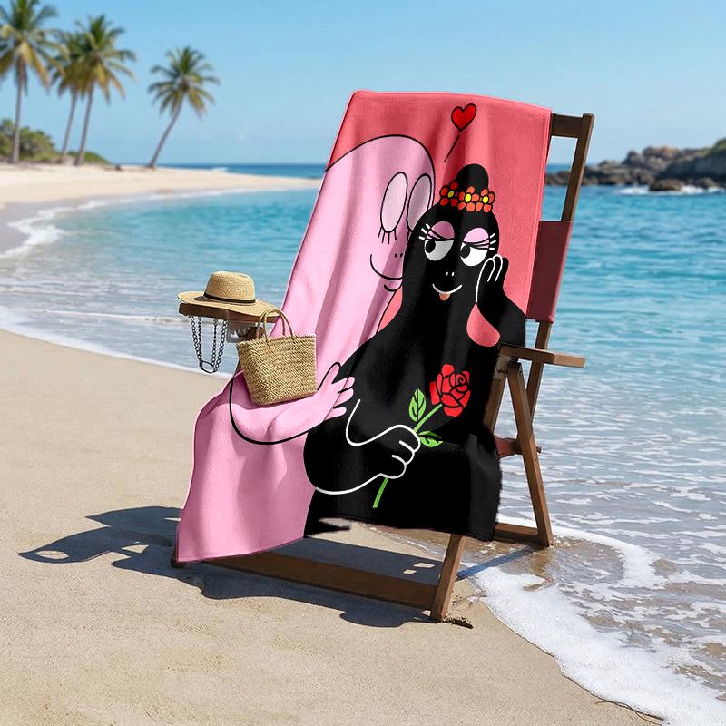 Barbapapa Fashion Beach Towel: Ideal for Summer Adventures Soft, absorbent and quick drying suitable for swimming and bathing