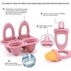 Baby Silicone Popsicle Mold with Handles 4-Cavity Mini Ice Cream Mold for Teething Relief Freezing Treats Maker for Toddlers Kids