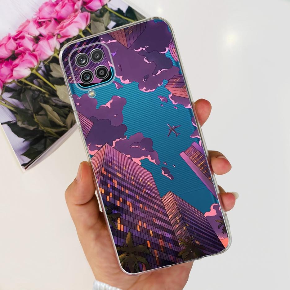 For Samsung Galaxy A12 Case F12 M12 Fashion Painted Cover Clear Silicone Phone Cases For Samsung A12 M 12 Galaxy M12 Soft Fundas