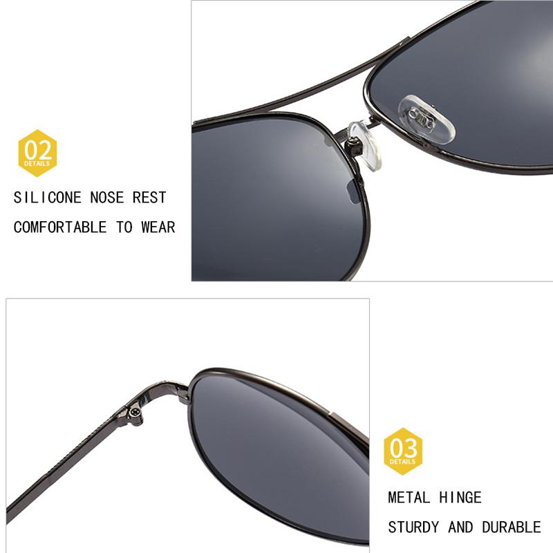 Noi ochelari de soare polarizați pentru bărbați, cu oglindă broască, cadru metalic, ochelari de soare pentru șofer cu cadru complet, polarizați.