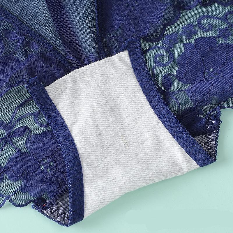 Damska haftowana siatkowa bielizna Przezroczysta koronka w połowie talii Wygodne Oddychające Piękne bezszwowe seksowne majtki