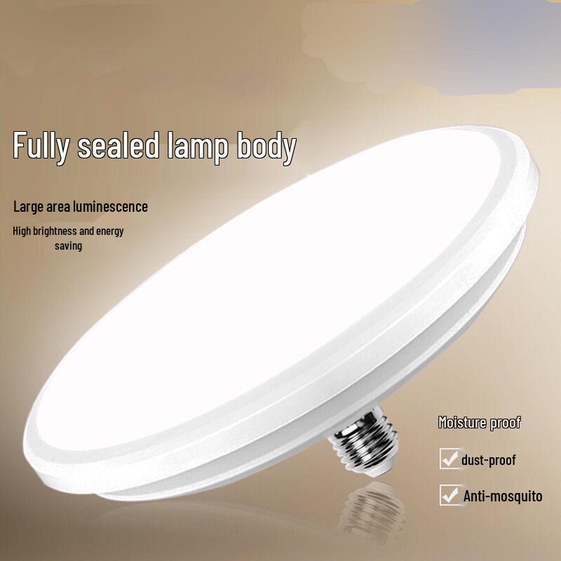 LED Energy-Saving Mosquito-Proof Ceiling Light, E27 Screw-in for Bathroom, Balcony, Bedroom, Kitchen, and Toilet. Eye-Protection Included.