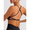 CHARMLEAKS Womens Seamless Sports Bra Twisted Chest Criss Cross Back Push Up Yoga Running Fitness Bra