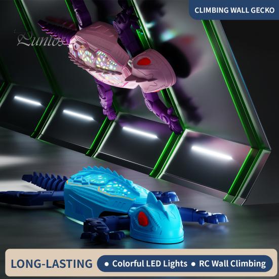 Children Climbing Gecko Toy Remote Control Toy, Red Light Tracking RC Sensing Crawling Lizard Robot, Walls & Ceilings Simulation Chameleon