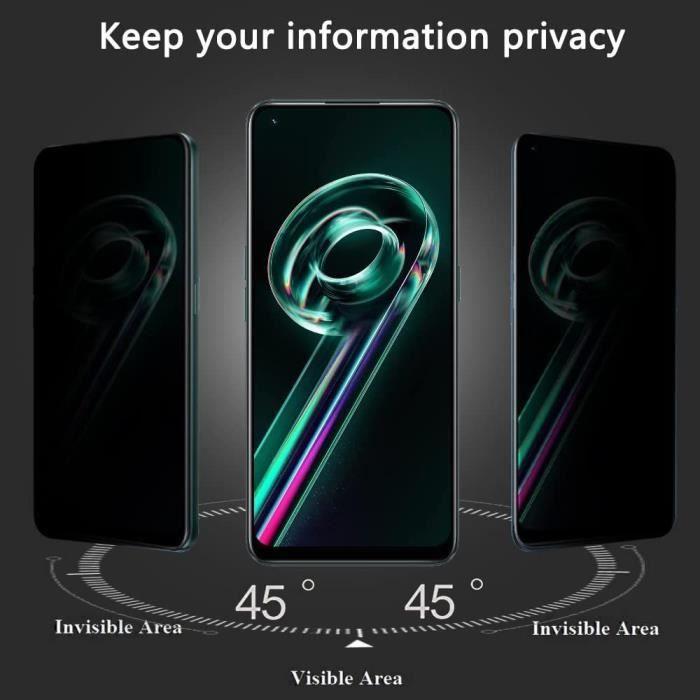Screen Protector - Realme - 9 Pro - Tempered Glass - Anti-spy - Pack of 3