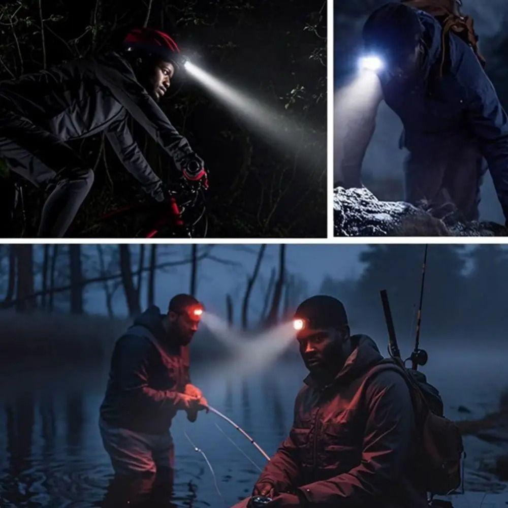 Waterproof Clip On Cap Light Motion Sensor Flashlight Portable LED Headlamp  Camping