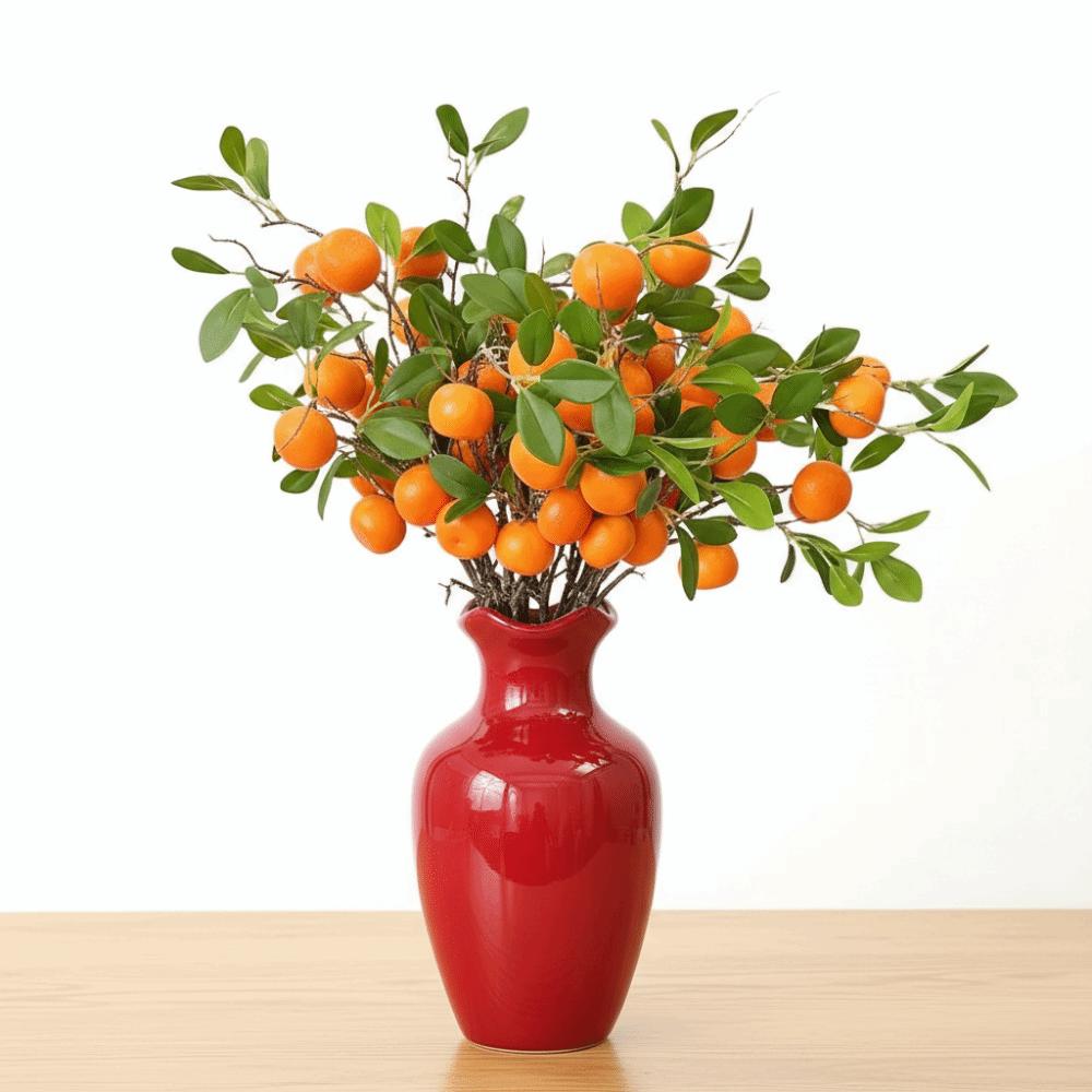 Faux Orange Artificial Orange Branch Green Leaves Fake Plants Restaurant Hotel