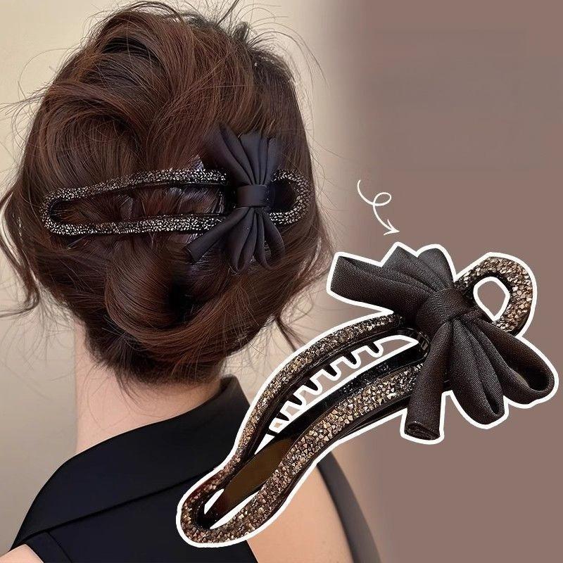 Comfortable No Head Pain Hair Clip for All Hair Types LuxuryHair Accessory Alternative To Shark Clip Strong Grip Bow Hair Claw for Women Daily Wear
