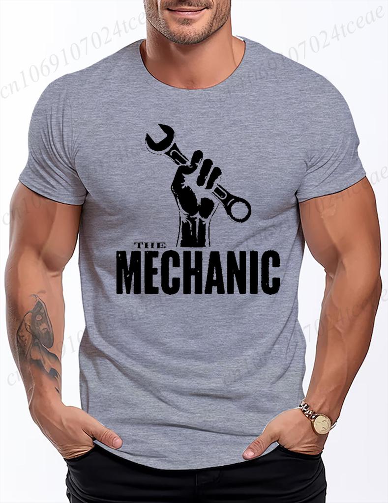 Męska Koszulka 3D z Motywem Mechanika Samochodowego Retro Wzór Naprawy Maszyn Krótki Rękaw Swobodne i Modne Streetwear