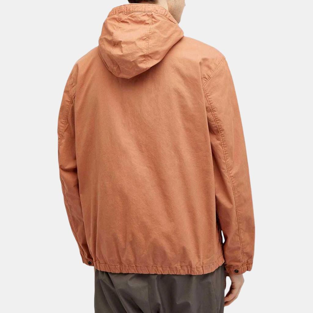 STONE ISLAND SS24 Supima Cotton Twill Stretch Casual Solid Color Zipper Hooded Long Sleeve Jacket Men Jackets Orange 801542610-V0013