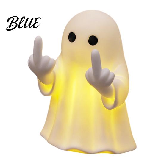 Unique Mystery Home Accent Halloween Ghost Lamp Cute Middle Finger Ghost/Reading Book Night Light Funny Ambient Bedside Lighting Spooky Figurine for