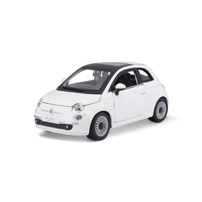 Bburago 1/24 Fiat 500 2007 White / Diecast Car, Finished Model 18-22106