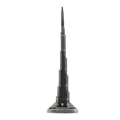 Burj Khalifa Tower Model Gray Alloy Miniature Dubai Tower Ornament Dubai Landmark Building Model