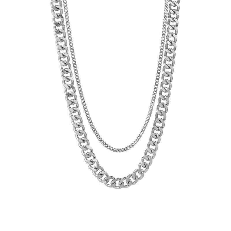 Collana Combinata, Set di Collane Cubane Stacked 2 Pezzi Elegante e Semplice
