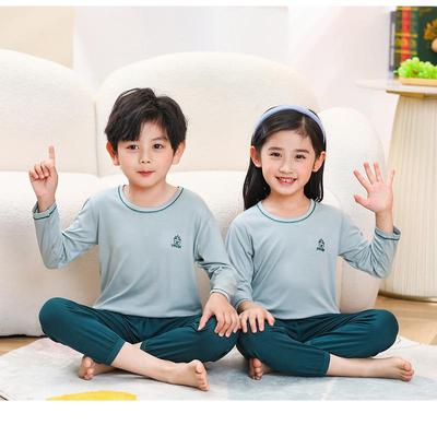 Children's Summer Modal Pajama Set - Long-Sleeve Air-Conditioned Suit for Boys & Girls