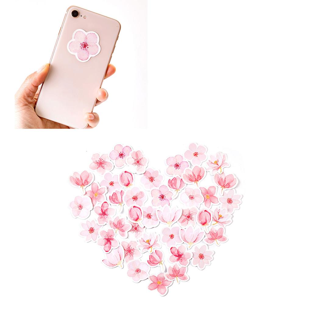 45pcs Cherry Blossom Stickers Vibrant Colors Sakura Scrapbook Stickers Strong Adhesive Flower