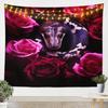 Snake Tapestry Wall Hanging Snake Animal Tapestry For Kids Boys Girls 3D Reptile Wall Tapestry Pink Rose Floral Wall Art For