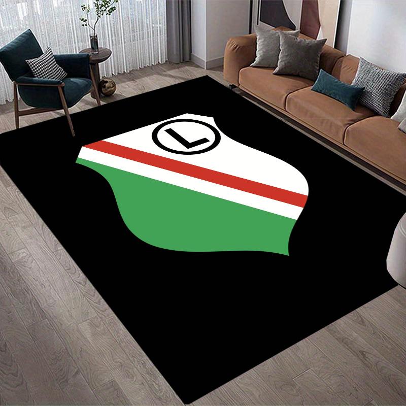 Legia Warszawa Home Sofa Decoration for Living Room & Bedroom, Non‑Slip Play Flannel Floor Mat for Game Room