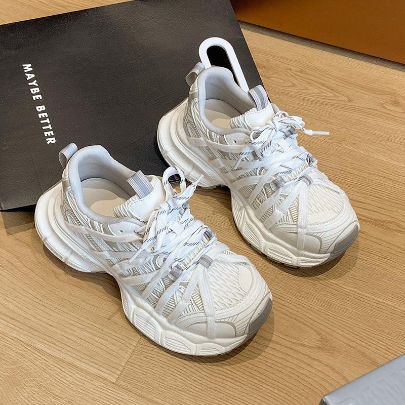 New spring and summer mesh breathable shoes versatile casual sports shoes platform dad shoes women