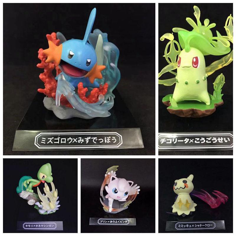 Pokemon Anime Q Edition Model Toy Pikachu Jigglypuff Mudkip Mimikyu Figures Doll Collection Decoration Toys Children Gift