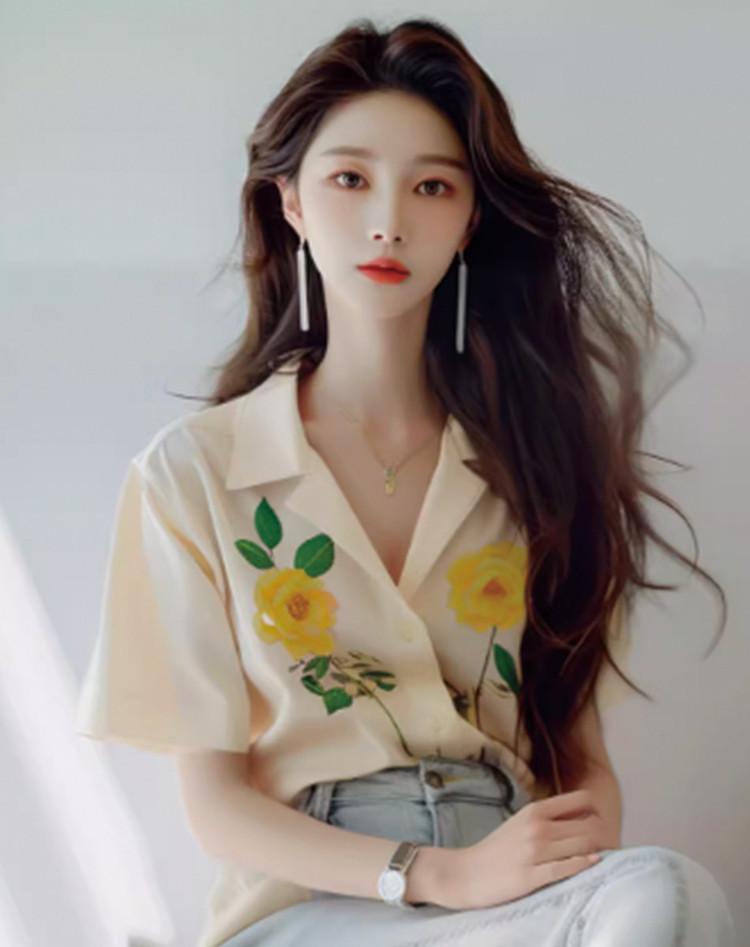 2025 Summer New French Tea Break Kikyo Exquisite Collar Style Shirt Women's Fashion Versatile Top