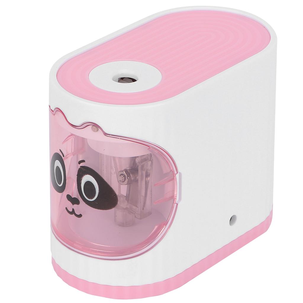 Electric Pencil Sharpener Classroom Cartoon Stationery Auto Stop for Kids ArtistsPink