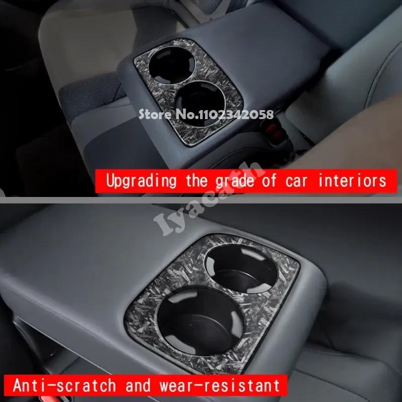 For Subaru Forester 2024 2025 2026 ABS Carbonfiber Interior Center Conlose Rear Row Seat Water Cup Holder Panle Cover Sticker