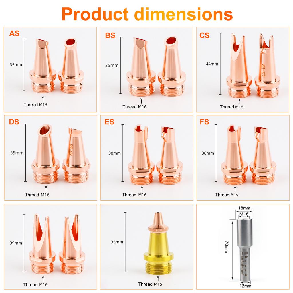 CQWY Fiber Laser Welding Nozzle Copper Nozzle M16 For SUP20T SUP21T SUP23T HW970 HW980 Raytools BW101 Relfar Laser Weld Gun Head